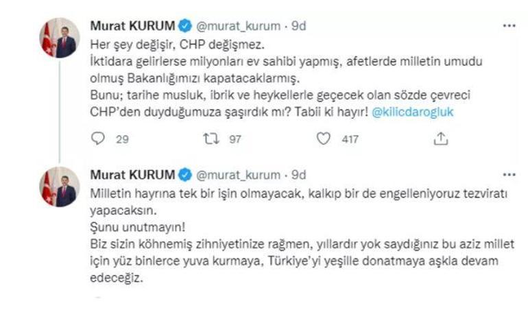 Bakan Kurumdan CHP Genel Başkanı Kılıçdaroğlunun sözlerine tepki