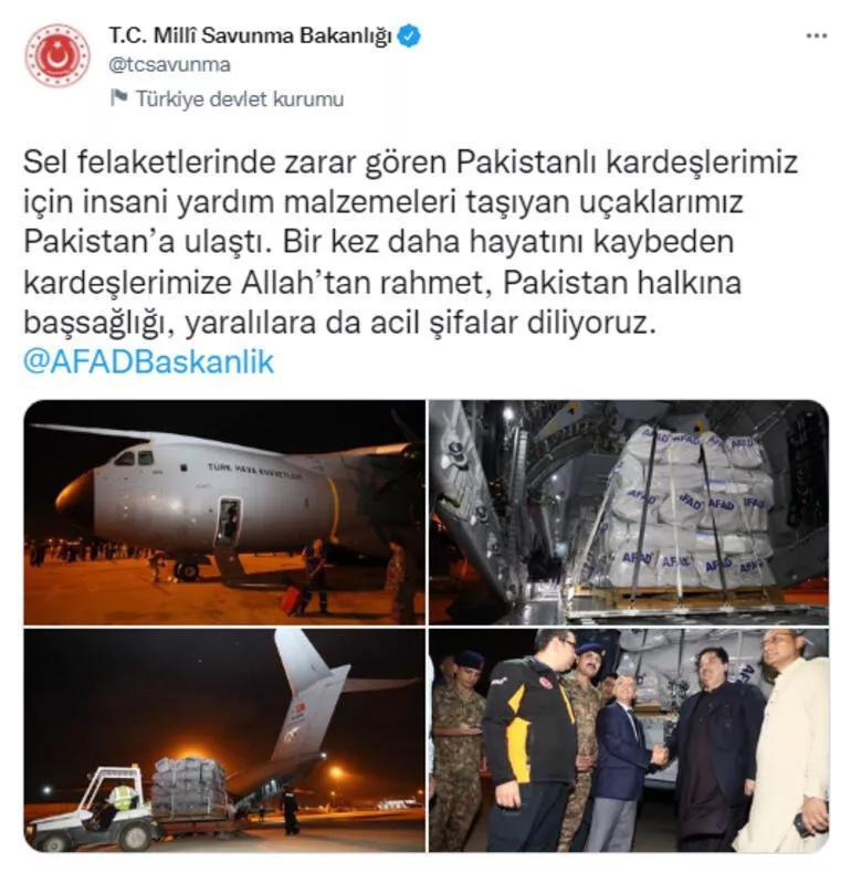 MSBden Pakistan açıklaması Türkiyeden gönderilen yardımlar ulaştı