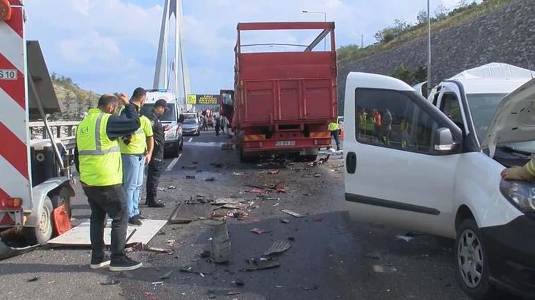 Yavuz Sultan Selim köprüsü girişinde zincirleme kaza: 5 yaralı
