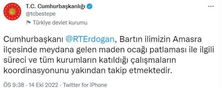 Cumhurbaşkanlığından Bartın açıklaması: Yakından takip edilmektedir