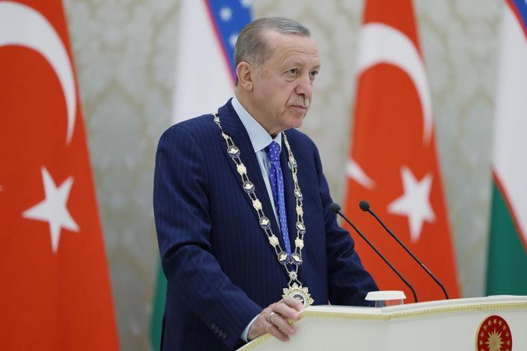 Cumhurbaşkanı Erdoğana Özbekistanda en büyük devlet nişanı