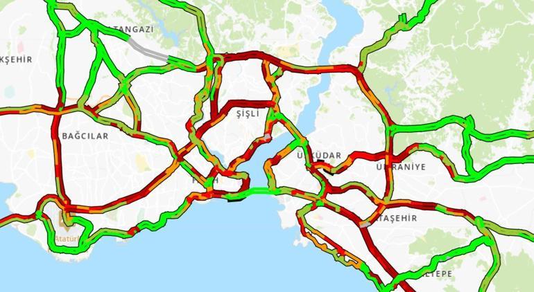 İstanbulda trafik durma noktasında Yüzde 90ı geçti