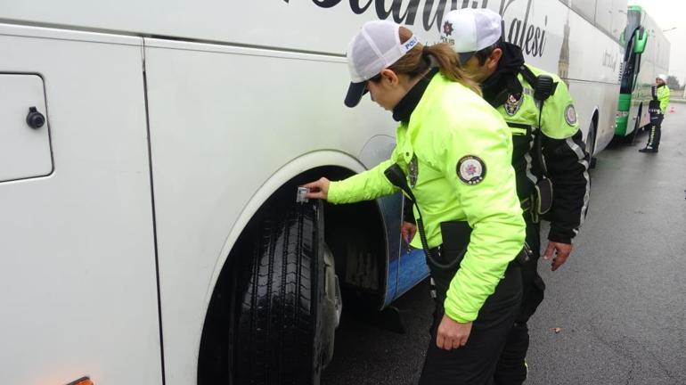 Polis, yolcu otobüslerini tek tek durdurdu 51 sürücüye ceza kesildi