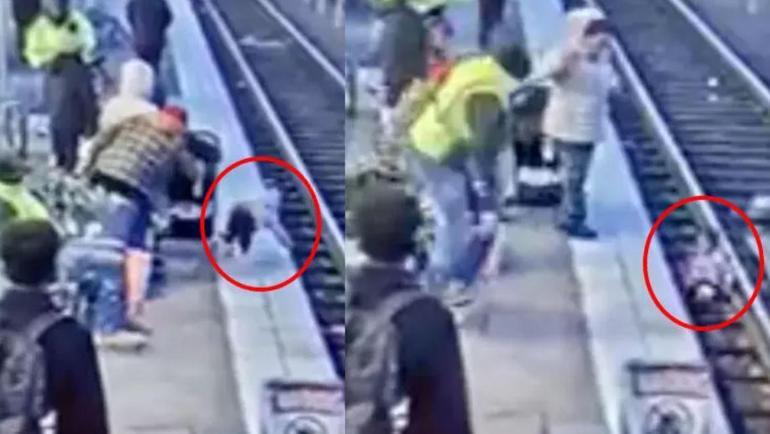 Annesinin yanında duran 3 yaşındaki çocuğu tren raylarına attı Gözler önünde dehşet