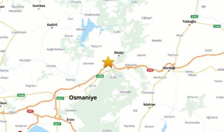 Osmaniyede 4.6 büyüklüğünde deprem