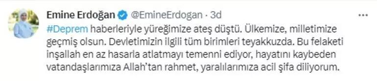 Emine Erdoğandan Kahramanmaraş paylaşımı: Yüreğimize ateş düştü