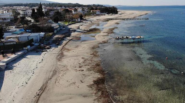 Çanakkalede deniz 20 metre çekildi