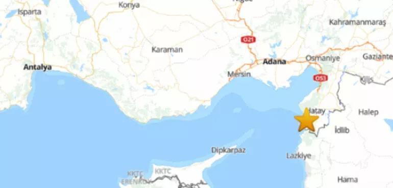 Hatayda 4.5 büyüklüğünde deprem