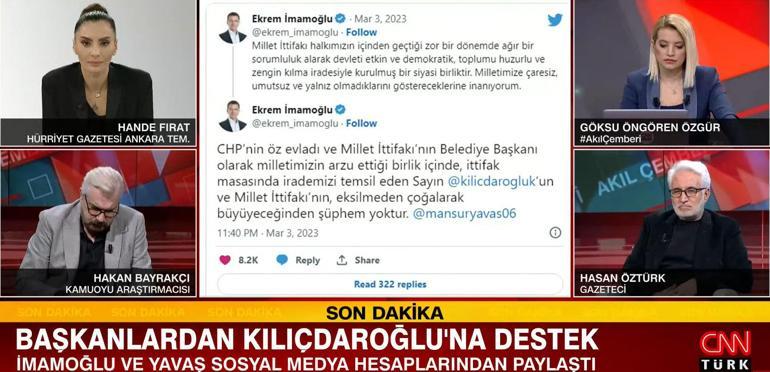 Ekrem İmamoğlu ve Mansur Yavaştan Kılıçdaroğluna destek