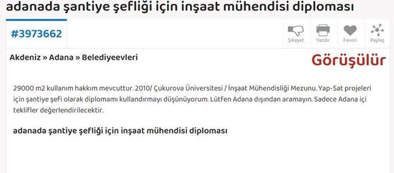 Türkiye depremlerle sarsılırken inşaat mühendislerinden internette kiralık-satılık diploma ilanı