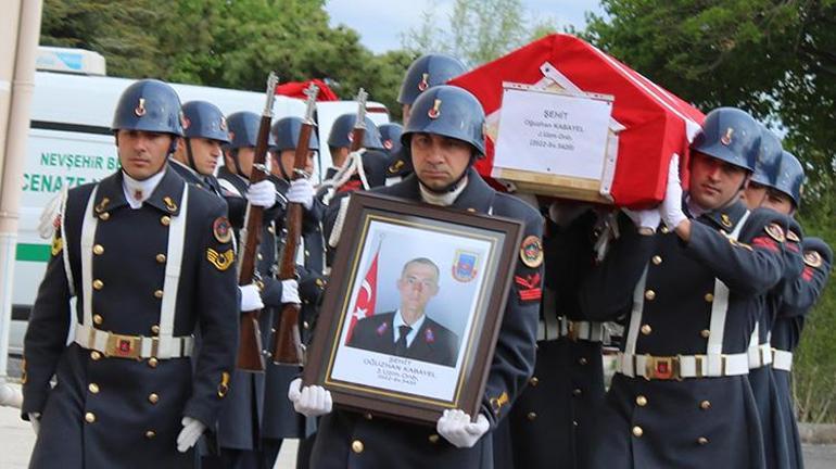 Nevşehirde, kaza şehidi asker için tören