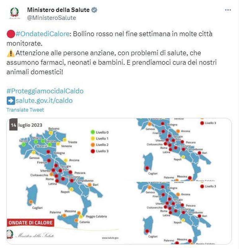 İtalya’da sıcak hava nedeniyle kırmızı alarm