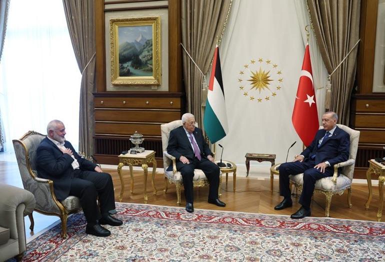 Cumhurbaşkanı Erdoğan, Abbas ve Heniyyeyi kabul etti
