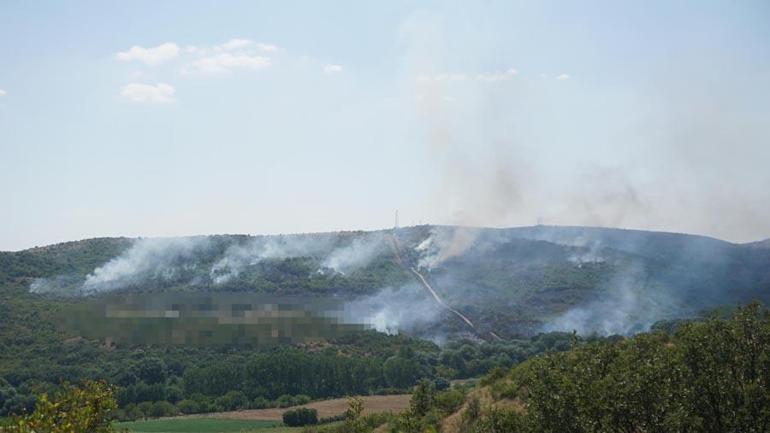 Türkiye- Bulgaristan sınırında ormanda yangın
