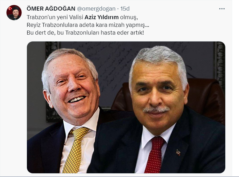 Trabzonun Yeni Valisi Aziz Yıldırım sosyal medyada gündem oldu: Fenerbahçe başkanlığından sonra Valilik yakışmış