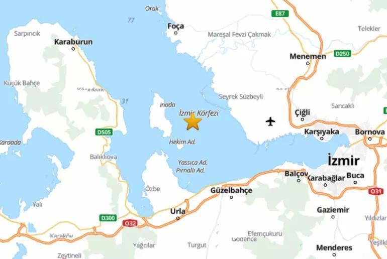 İzmir Körfezinde 3.7 büyüklüğünde deprem