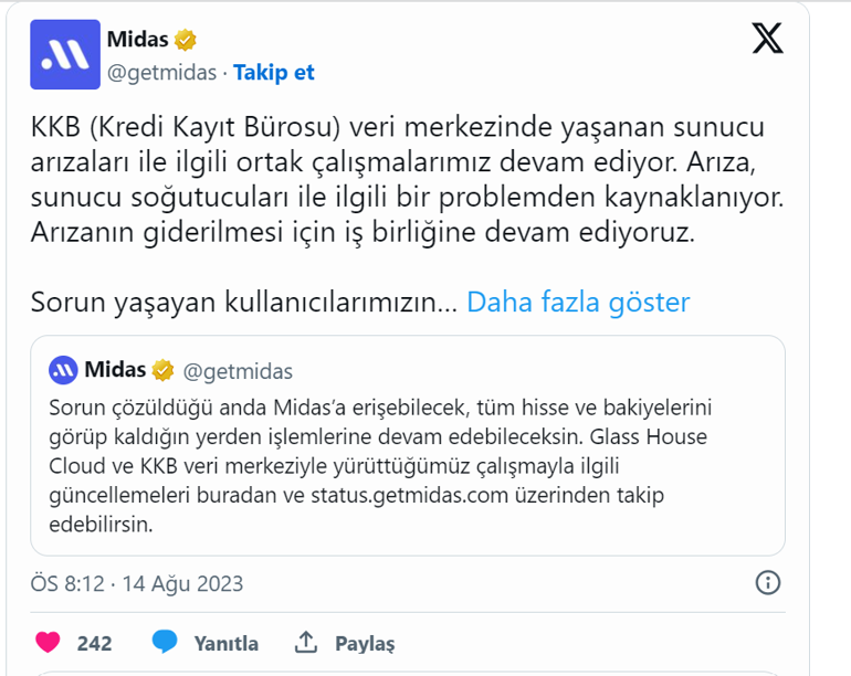 Midas çöktü mü Midas’a neden giremiyorum, Midas giriş yapamıyorum; Midas giriş sorunu nedir