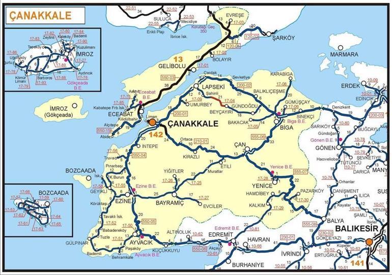 ÇANAKKALE HARİTASI ||| Çanakkale Damyeri haritada nerede Çanakkale haritası üzerinden Çanakkale’nin ilçeleri ve köyleri…