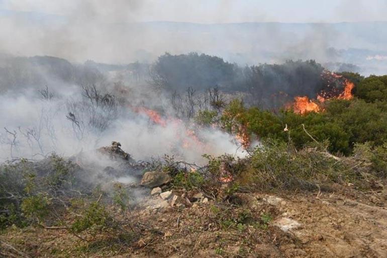 Çanakkaleyi 30 yıllık ahşap elektrik direği yaktı Yangın kontrol altına alındı