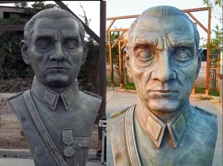 Çanakkale Kahramanları Parkındaki tepki çeken Atatürk büstü kaldırıldı