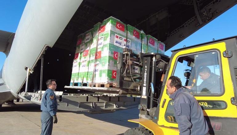MSB: Gazze için hazırlanan yardımlar Mısıra ulaştı