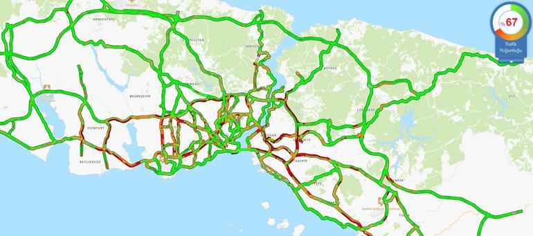 İstanbul trafiğinde son durum Şiddetli yağışlar başladı