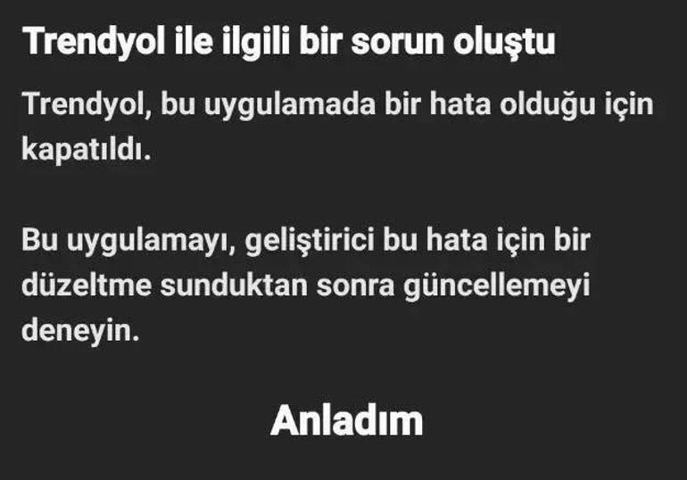 Trendyol uygulaması açılmıyor | Trendyol çöktü mü, neden açılmıyor Trendyol uygulaması çöktü mü 9 Kasım 2023