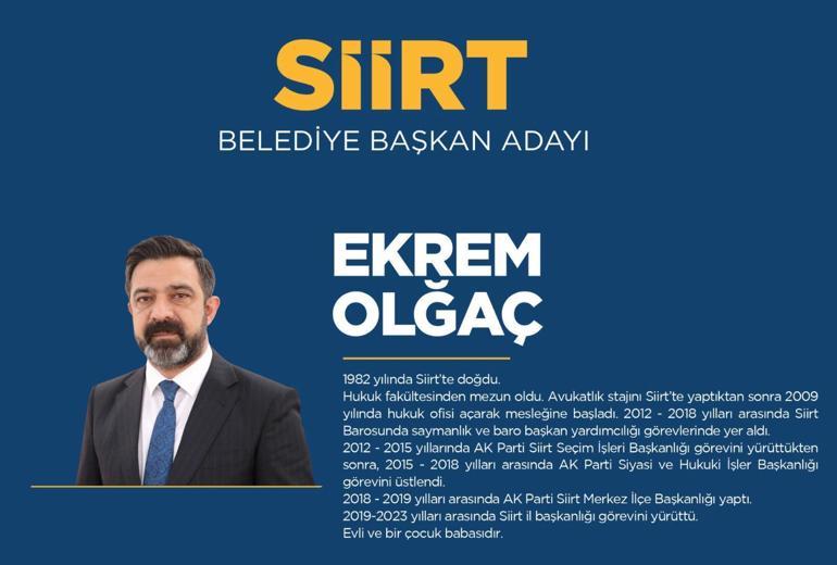 AK Parti Siirt belediye başkan adayı kim oldu 2024 AK Parti Siirt belediye başkan adayı Ekrem Olğaç kimdir, nereli, kaç yaşında