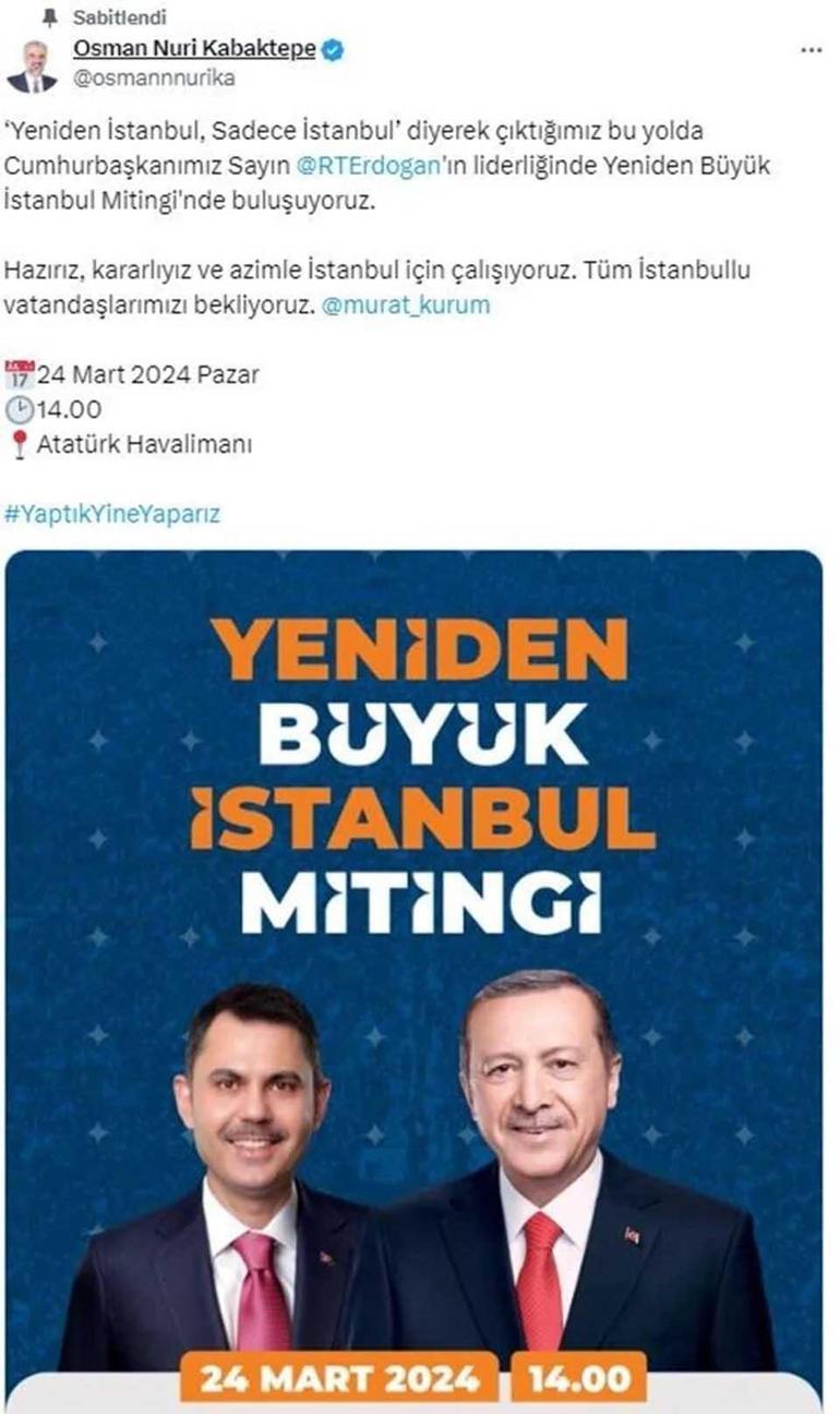 AK Parti İstanbul mitingi saat kaçta AK Parti İstanbul mitingi 2024 ne zaman, nerede yapılacak