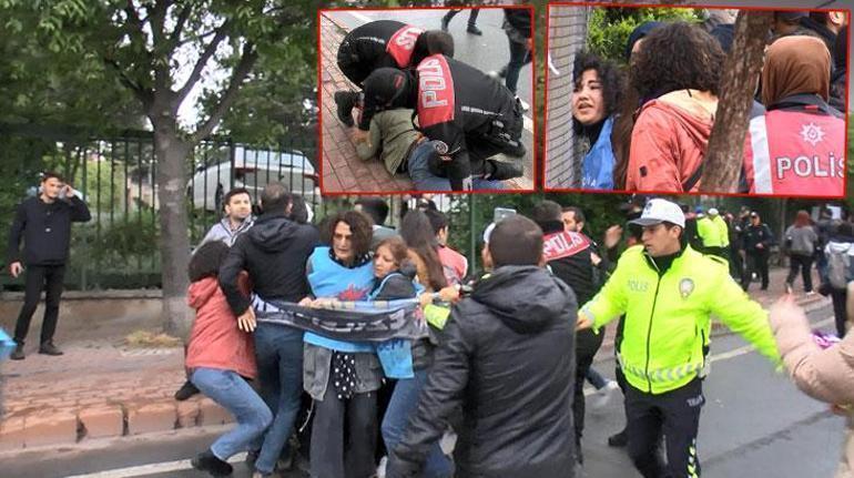 İstanbulda 1 Mayıs hareketliliği: Flamalı gruba polis müdahale etti