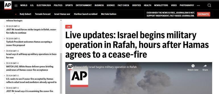 AP duyurdu İsrail tankları Refaha girdi