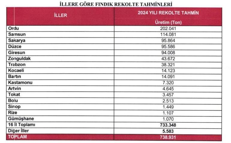 Ulusal Fındık Konseyi fındık rekoltesini açıkladı: Bu yıl yüzde 14 artış bekleniyor