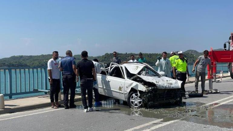 Adanada baraj gölü bir aileye mezar oldu Kazanın görüntüleri ortaya çıktı