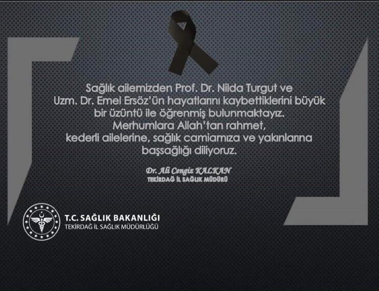 Tekirdağda meydana gelen kaza şehri yasa boğdu İki doktor hayatını kaybetti, iki doktor ise yaralandı