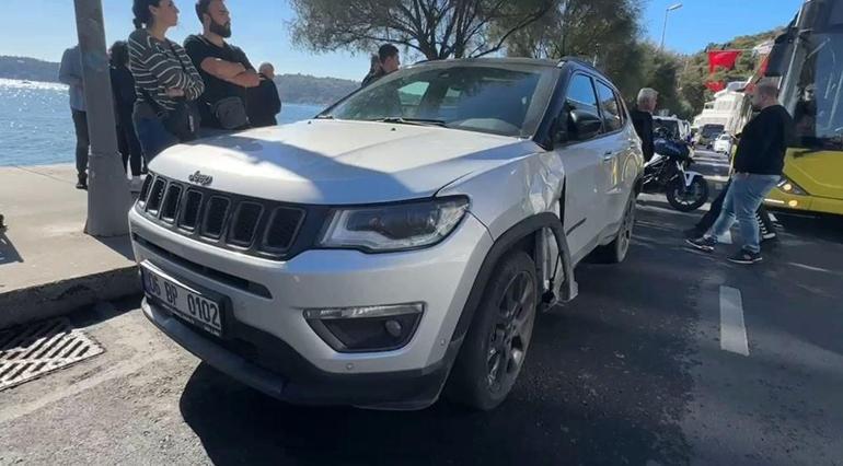 Motorlu zabıta ciple çarpıştı Kadın sürücü ağlayarak başında bekledi