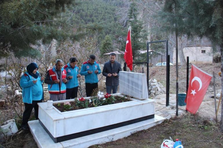 Fekede şehitlere vefa Kabirlerine bakım yapıldı, Türk bayrakları yenilendi