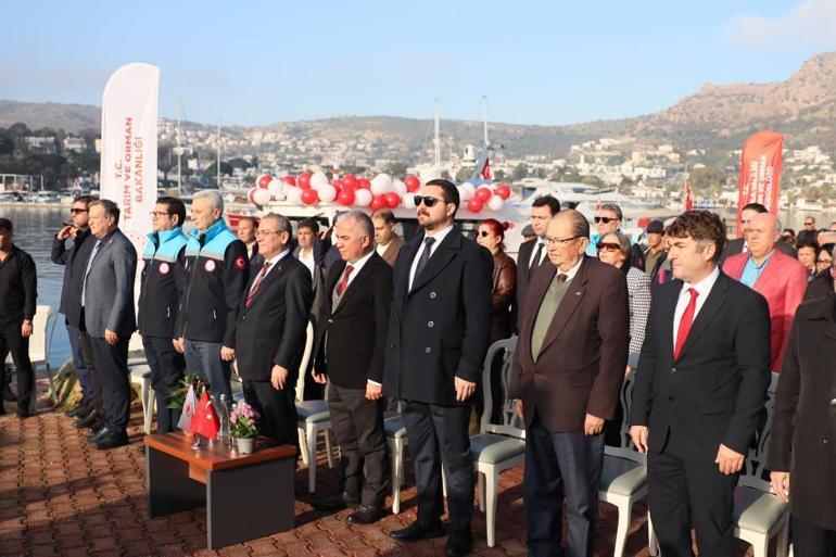 Muğlada Reis isimli Su Ürünleri Kontrol ve Denetim Teknesi dualarla denize indirildi