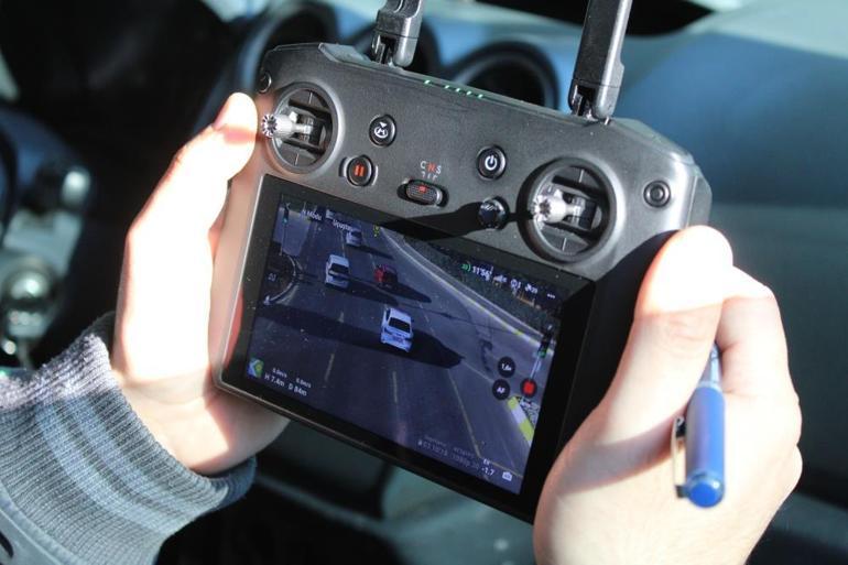 Aydında kuralları ihlal eden sürücüler havadan görüntülendi