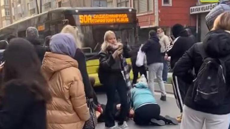 Gaziosmanpaşada İETT otobüsünün çarpığı kadın hayatını kaybetti Çarpma anına ait videoda otobüsün hızı dikkat çekti