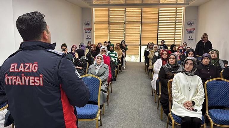 Elazığda annelere yangın söndürme eğitimi verildi