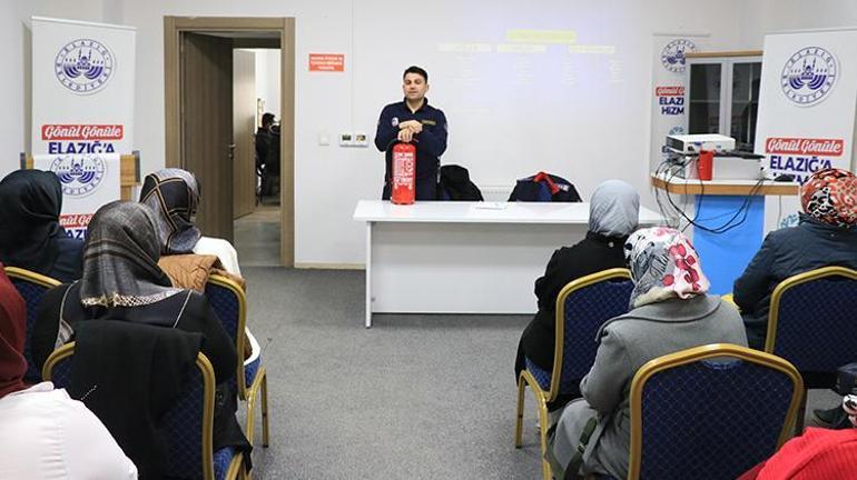 Elazığda annelere yangın söndürme eğitimi verildi