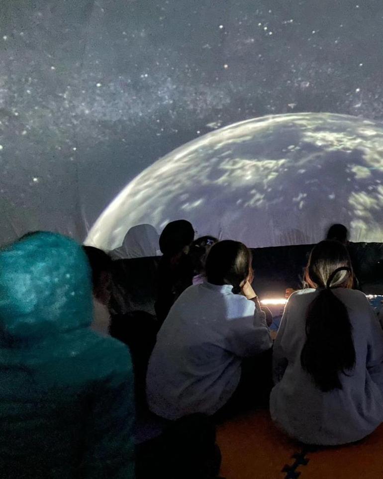 Köyceğizde okulun bahçesine Planetaryum kuruldu