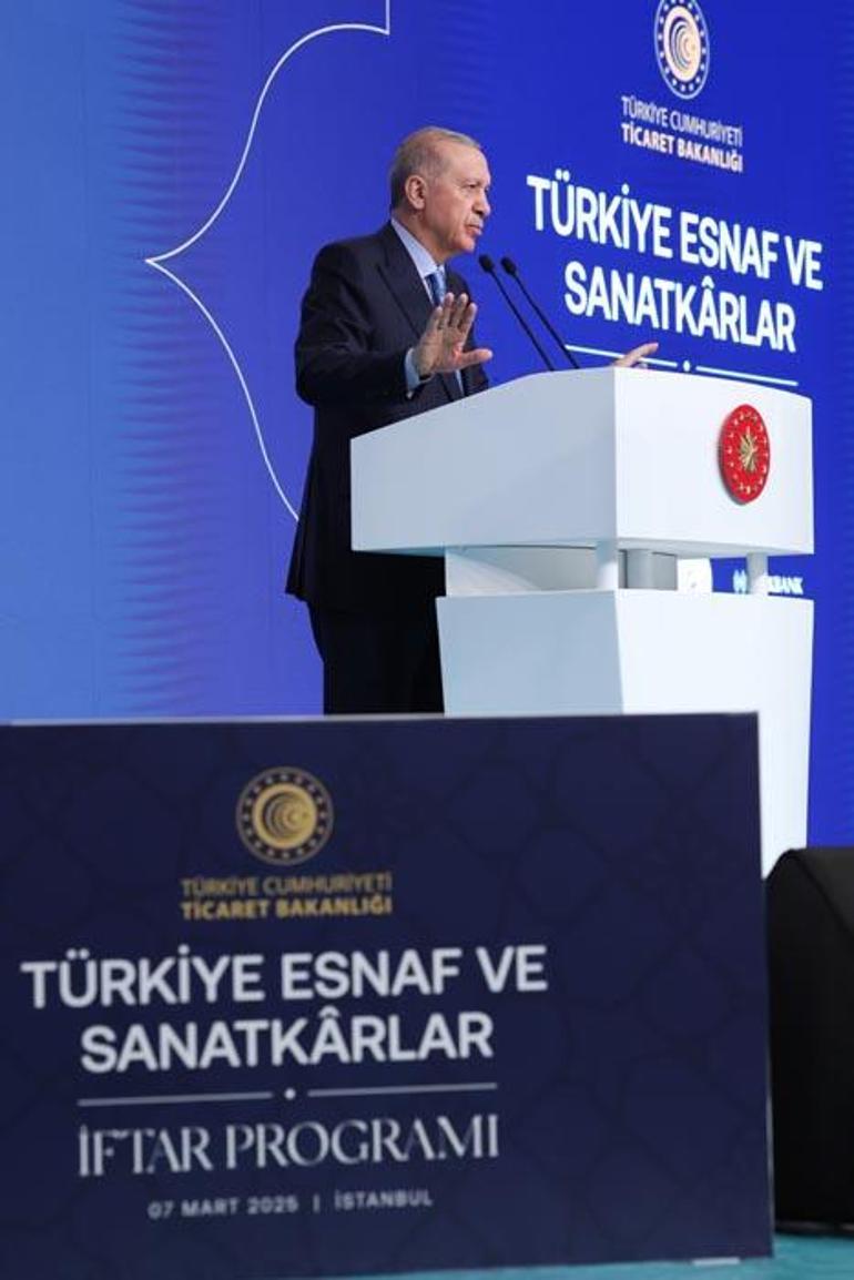Cumhurbaşkanı Erdoğan: Esnaf ve sanatkar kredi limitini 1 milyon liraya yükseltiyoruz
