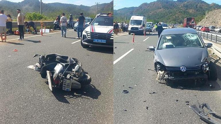 Genç çiftin acı ölümü, 1,5 yaşındaki çocukları geride kaldı Otomobil motosikletlerine çarptı