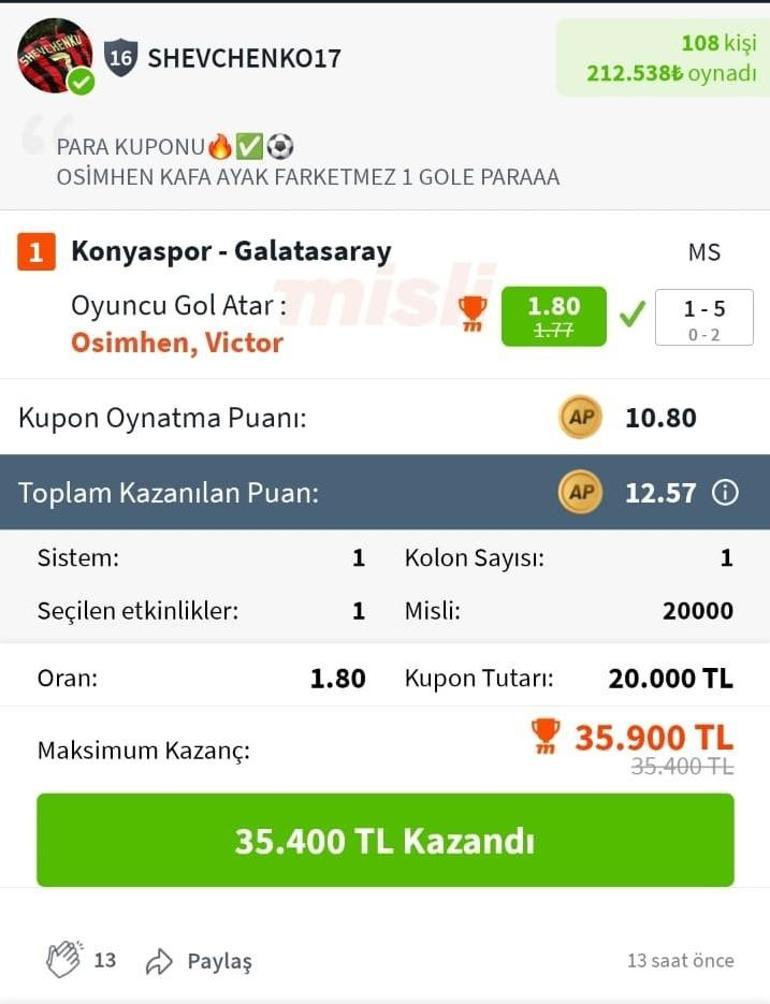 Osimhen Affetmedi Misli Fenomeni Shevchenko17 Kazandırmaya Devam Etti