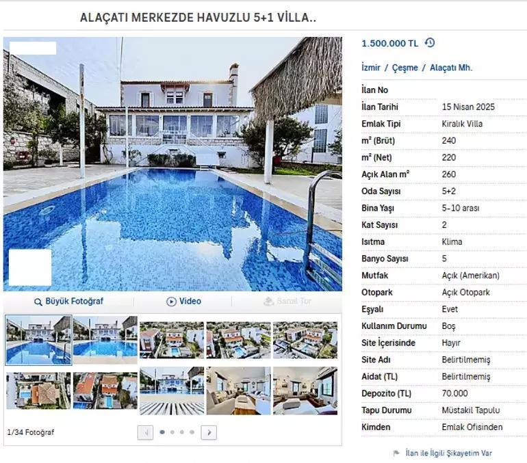 Yaz sezonu öncesi yazlık kira fiyatları alarm veriyor: Sahte ilanlara dikkat Bodrum ve Çeşmede lüks villalar 2 milyonu buldu