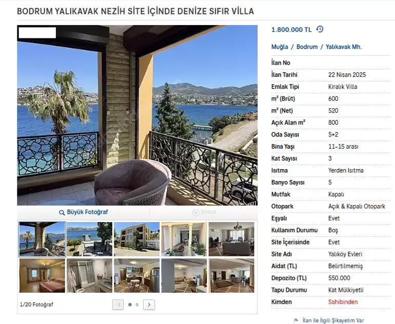 Yaz sezonu öncesi yazlık kira fiyatları alarm veriyor: Sahte ilanlara dikkat Bodrum ve Çeşmede lüks villalar 2 milyonu buldu