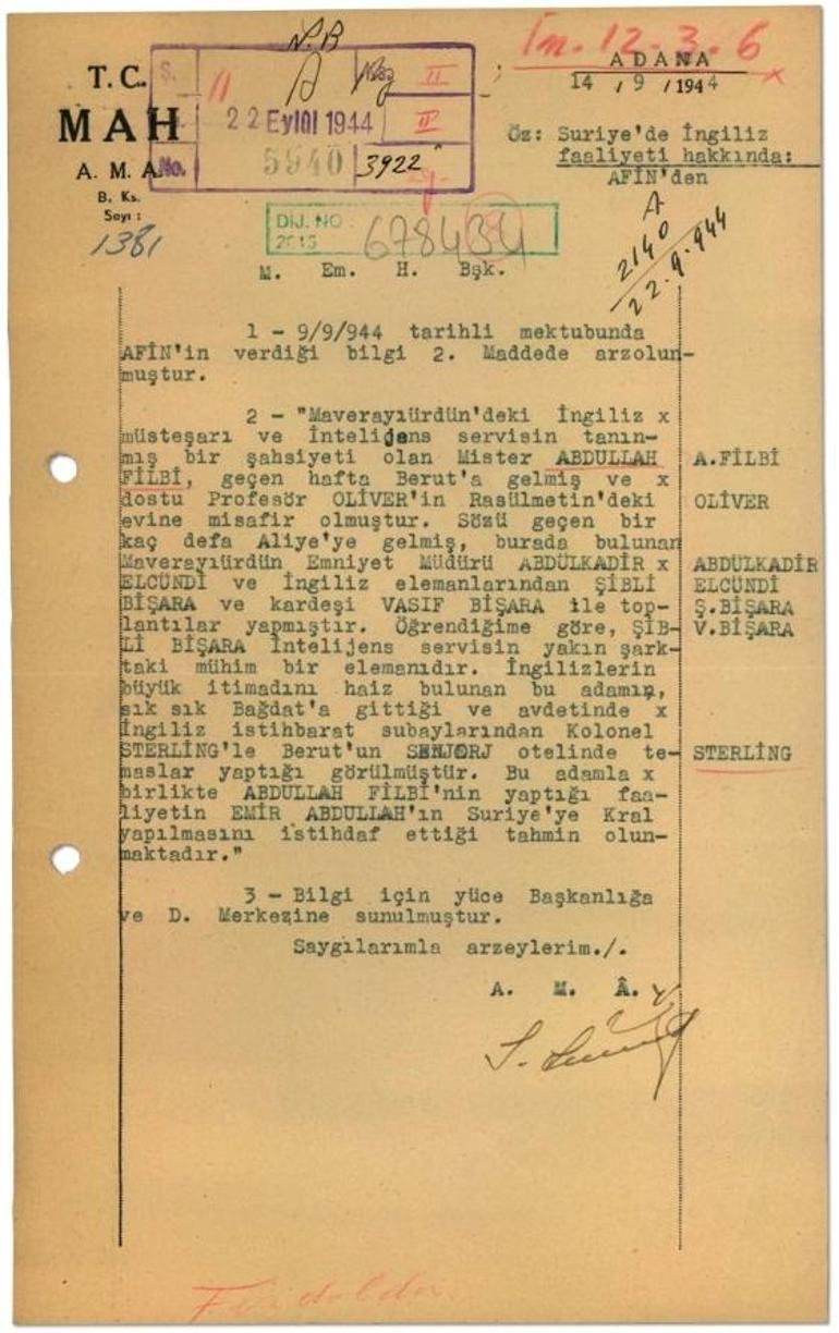 MİT, İngiliz istihbaratçının Ürdündeki faaliyetleri konu edinen belgeyi paylaştı
