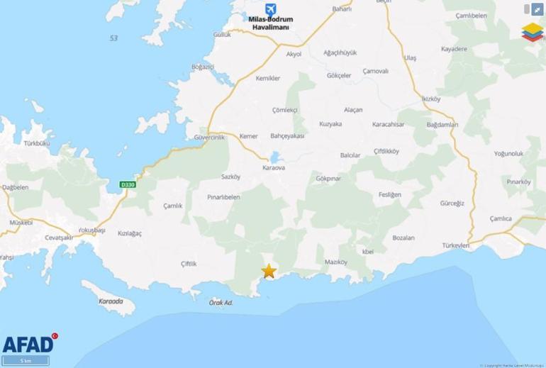 Bodrumda korkutan deprem AFAD duyurdu