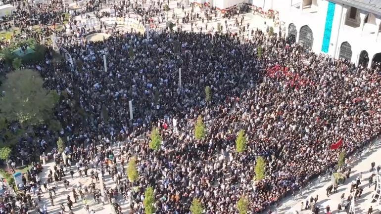 Sırrı Süreyya Önderin cenaze namazı kılındı Yoğun katılım havadan görüntülendi